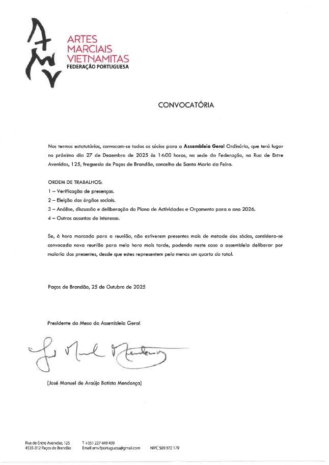 Mensagem do Presidente da Assembleia Geral